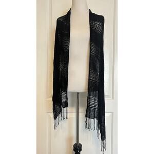 Los Angeles Boutique Black Lightweight Delicate Super Soft Rectangle Scarf Wrap